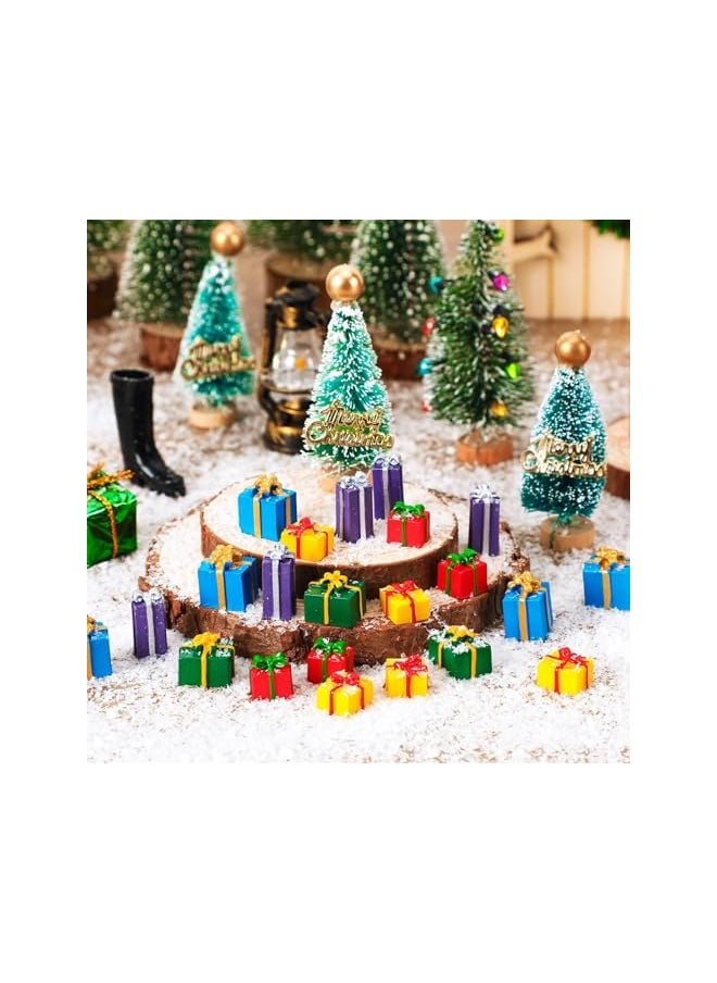 The Bros Miniature Gift Boxes Ornaments, 60 Pcs Tree Mini Resin Presents Charms Mini Ornaments Figurines for Tree Decor Vase Filler Xmas Crafts  - Image 4