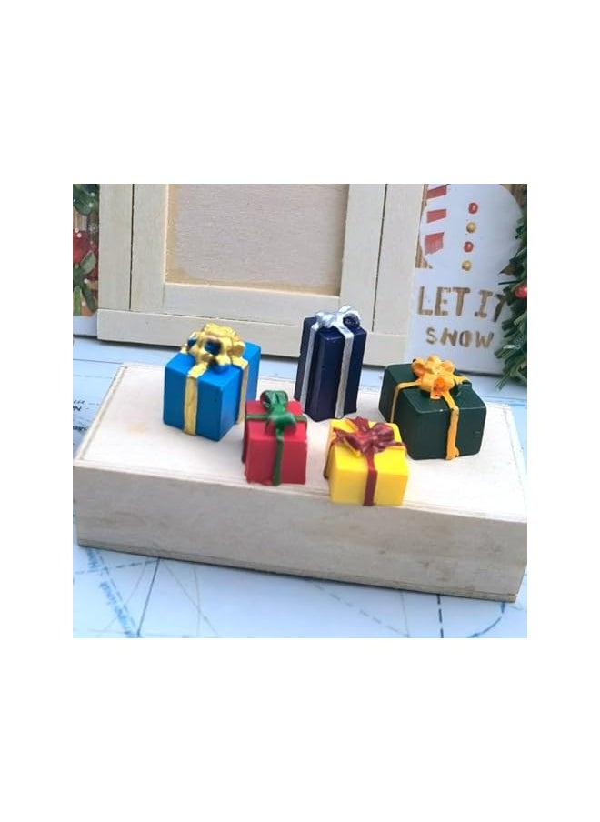 The Bros Miniature Gift Boxes Ornaments, 60 Pcs Tree Mini Resin Presents Charms Mini Ornaments Figurines for Tree Decor Vase Filler Xmas Crafts  - Image 2