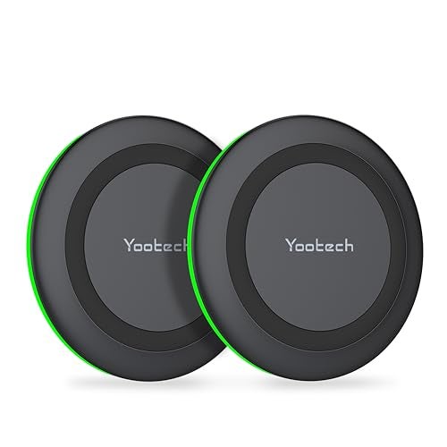 Yootech Wireless Charger Qi-Certified 7.5W Wireless Charging Compatible For Apple Iphone, 5W All Qi-Enabled Phones No Ac Adapter (Black) - 2 Pack - Image 1