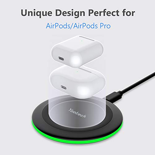 Yootech Wireless Charger Qi-Certified 7.5W Wireless Charging Compatible For Apple Iphone, 5W All Qi-Enabled Phones No Ac Adapter (Black) - 2 Pack - Image 3
