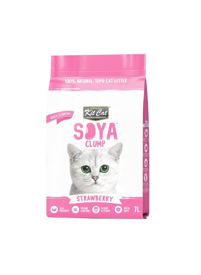 Kit Cat Soya Clump Soybean Strawberry Cat Litter 7L - Image 1