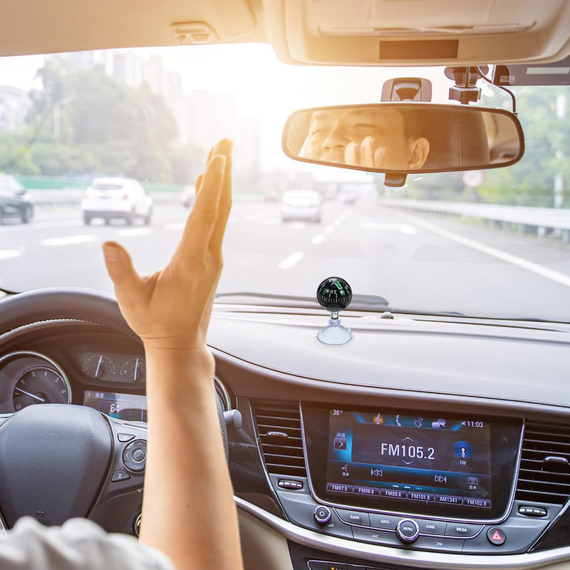 Mini 38mm Car Compass Ball With Suction Cup Mount For Vehicle Navigation Outdoor Driving - Image 4