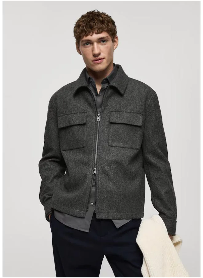 مانجو مان Regular-Fit Flannel Jacket