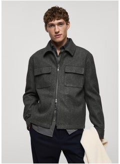 Mango Man Regular-Fit Flannel Jacket  - Image 1