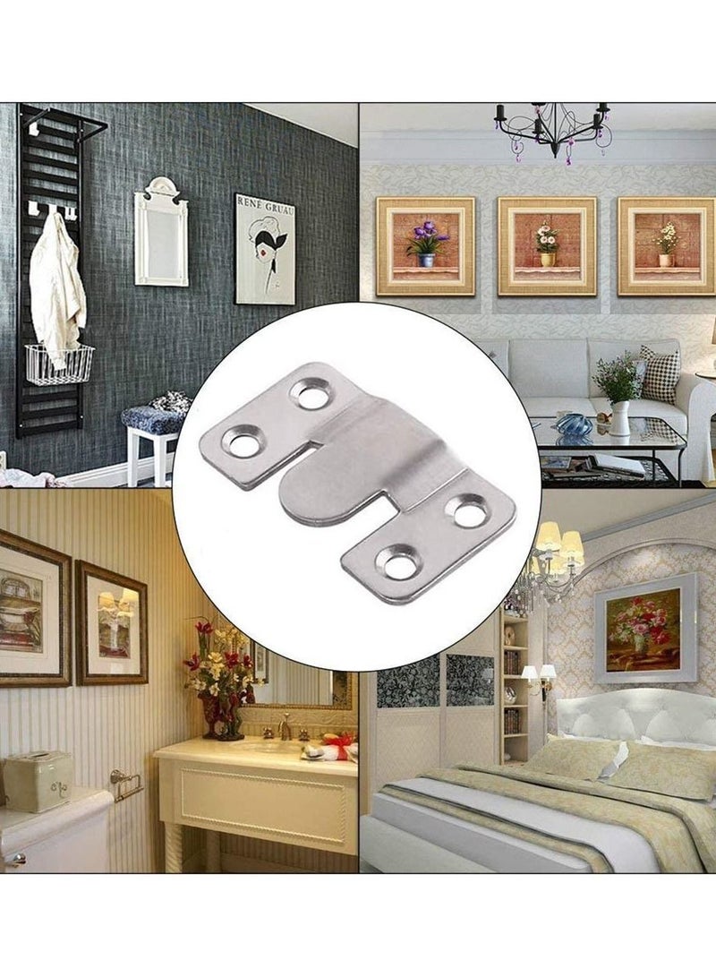 8 Pairs Stainless Steel Heavy Duty Photo Frame Hook Picture Hanger for Large Picture Display Art Gallery Wall Mount Hardware - Image 4