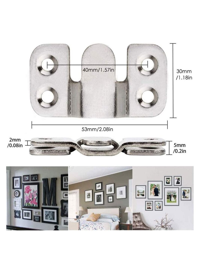 8 Pairs Stainless Steel Heavy Duty Photo Frame Hook Picture Hanger for Large Picture Display Art Gallery Wall Mount Hardware - Image 5