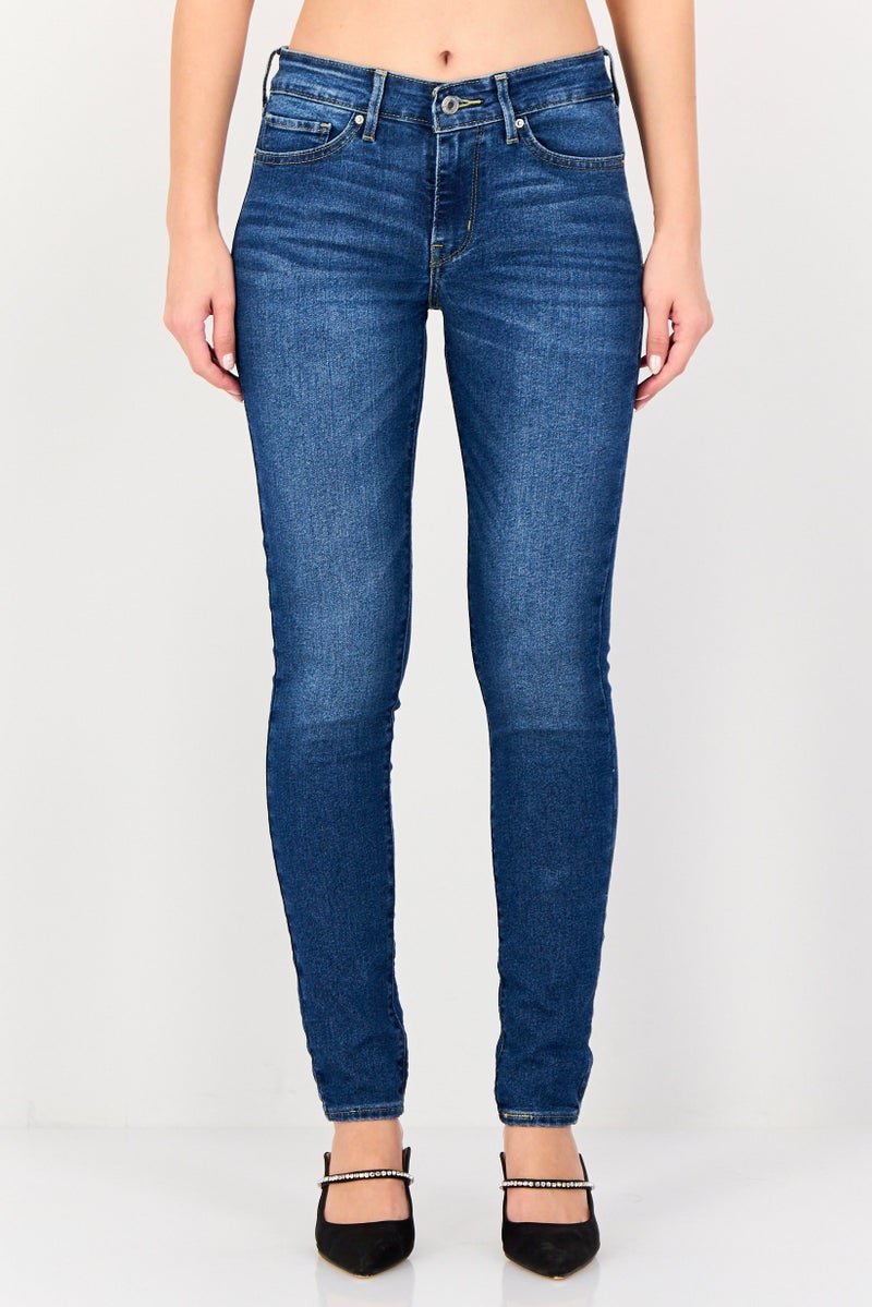 Levi's Women Skinny Fit Washed Stretchable Denim, Blue - Image 1