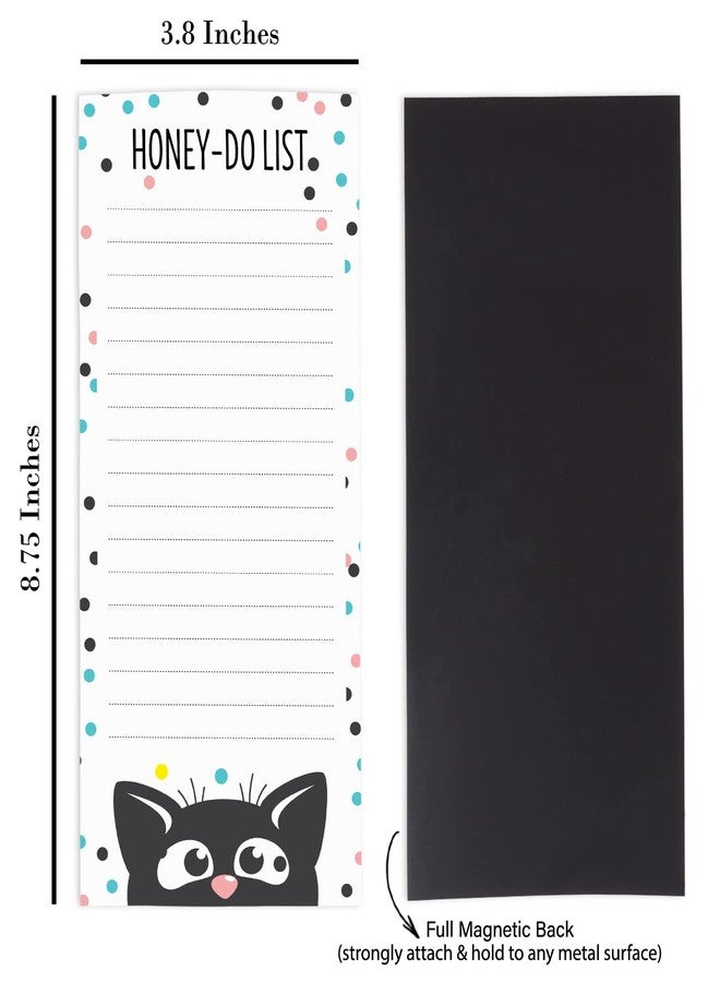 Inkdotpot Pack of 6 Funny Magnetic Dry Erase List For Fridge, Wipe Clean w/NoStain, Quick Notes Shopping & Grocery List Whiteboard for Fridge, 8.75" x 3.8"(Cat Theme) - Image 2