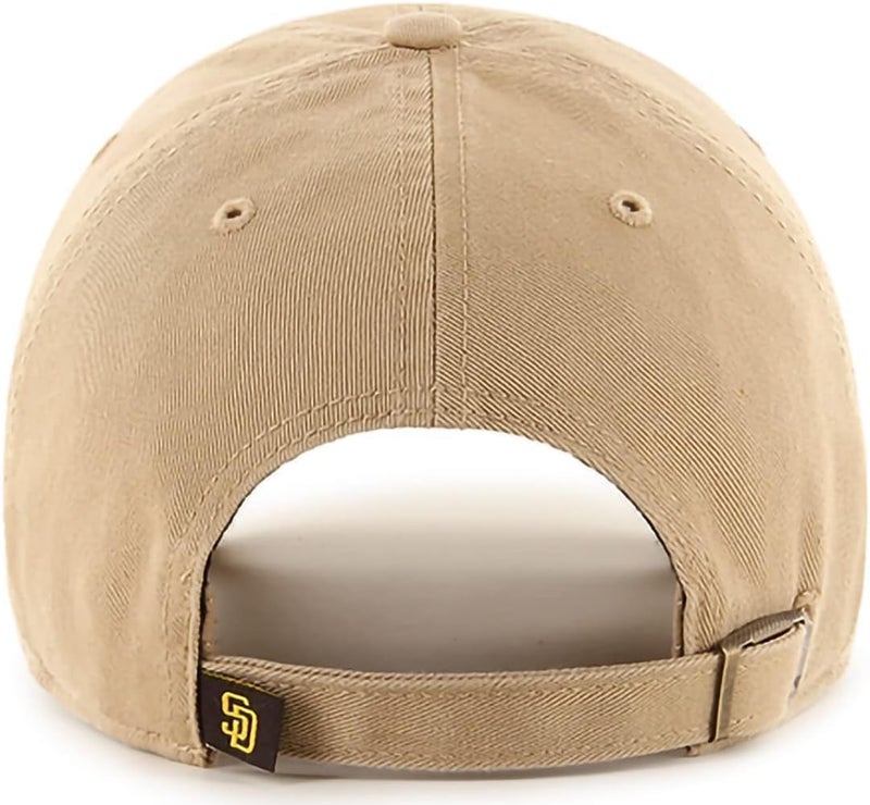 47 Brand MLB Khaki Primary Logo Clean Up Adjustable Strap Baseball Dad Hat Cap, Adult One Size Fits All - Image 2