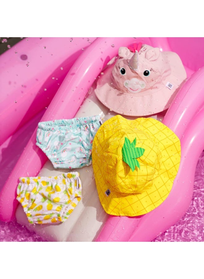 ZOOCCHINI ZOOCCHINI Baby Swim Diaper & Sun Hat Set, Allie Alicorn, 3-6 Month - Image 3