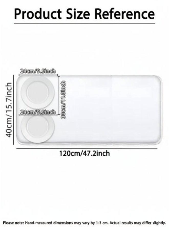 Dish Drying Mat Large, 47.2×15.7 Inch Rubber Kitchen Counter Mat, Non-Slip Waterproof Dish Drying Pad, Water Absorbent Spill Pad for Coffee Maker, Bar Mat, Pot Mat, Sink Countertop Protector, Easy Clean Kitchen Mat - Image 2