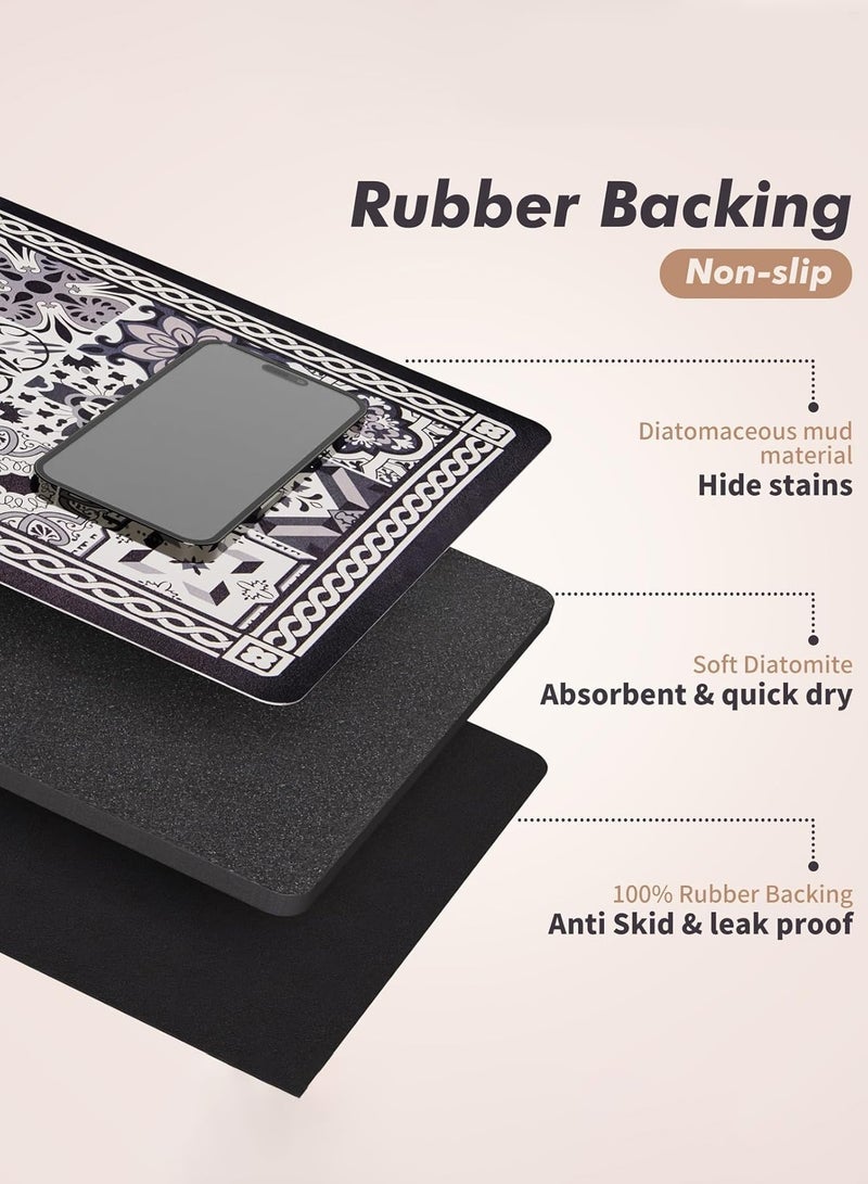 Dish Drying Mat Large, 47.2×15.7 Inch Rubber Kitchen Counter Mat, Non-Slip Waterproof Dish Drying Pad, Water Absorbent Spill Pad for Coffee Maker, Bar Mat, Pot Mat, Sink Countertop Protector, Easy Clean Kitchen Mat - Image 3