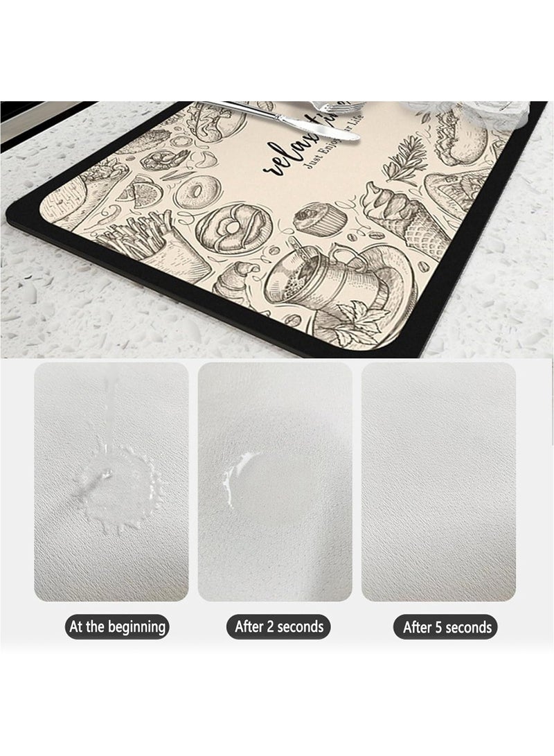 Dish Drying Mat Large, 47.2×15.7 Inch Rubber Kitchen Counter Mat, Non-Slip Waterproof Dish Drying Pad, Water Absorbent Spill Pad for Coffee Maker, Bar Mat, Pot Mat, Sink Countertop Protector, Easy Clean Kitchen Mat - Image 4