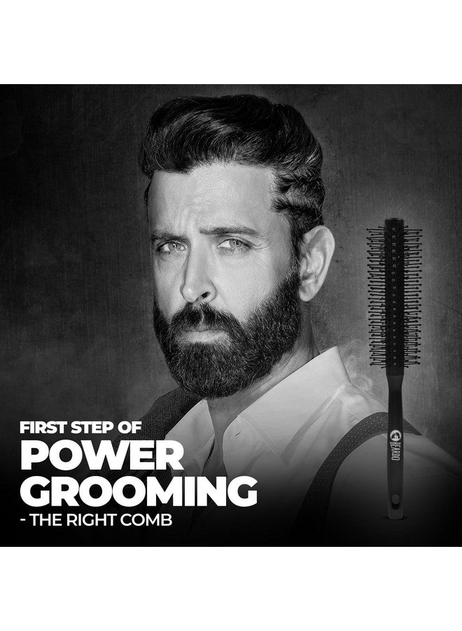 BEARDO Detangling Hair Brush & Roller Hair Brush (Set Of 2) | Detangling Curls, Smoothening, Frizz Control, Shine, Paddle Hair Brush For Men | Smoothening & Volumizing Comb For Men | Men Accessorie | For All Hair Types - Image 2