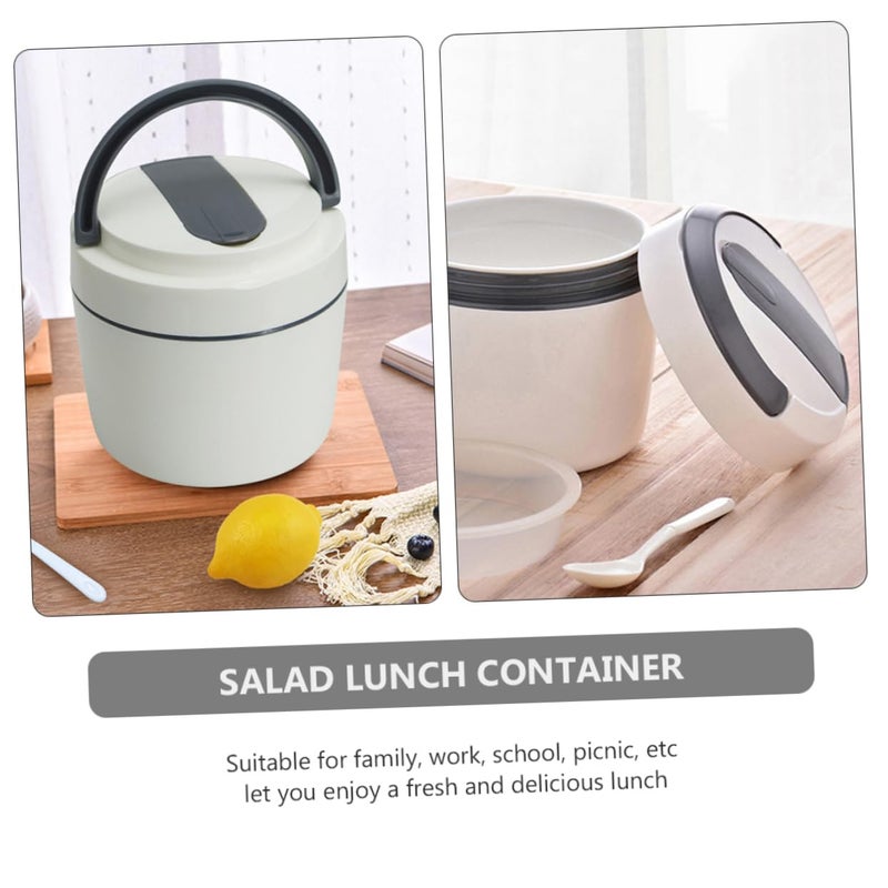 Double Layer Microwave Lunch Container With Tableware Leak Proof Portable Food Holder For Work School Picnics - Image 5