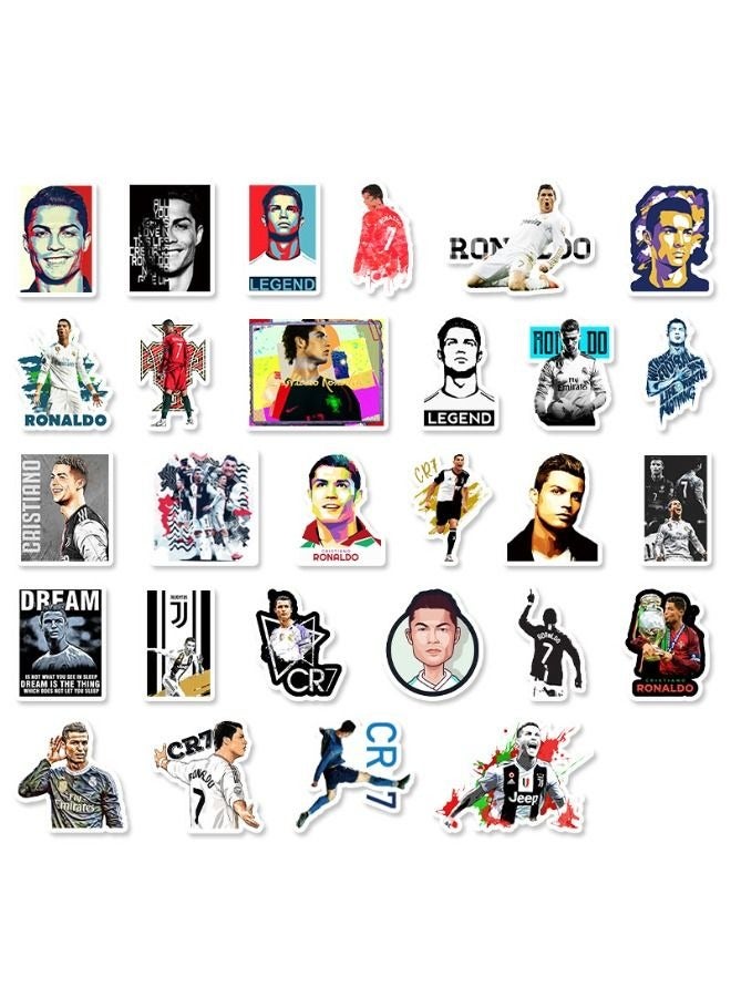 52 ملصقًا، ملصقات نجوم كرة القدم، ملصقات مقاومة للماء لأجهزة الكمبيوتر المحمولة، وألواح التزلج، وزجاجات المياه، وأجهزة الكمبيوتر، والهواتف المحمولة، والغيتارات، وملصقات للأطفال، والمراهقين، والبالغين - Image 5