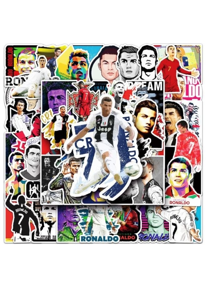 52 ملصقًا، ملصقات نجوم كرة القدم، ملصقات مقاومة للماء لأجهزة الكمبيوتر المحمولة، وألواح التزلج، وزجاجات المياه، وأجهزة الكمبيوتر، والهواتف المحمولة، والغيتارات، وملصقات للأطفال، والمراهقين، والبالغين - Image 3