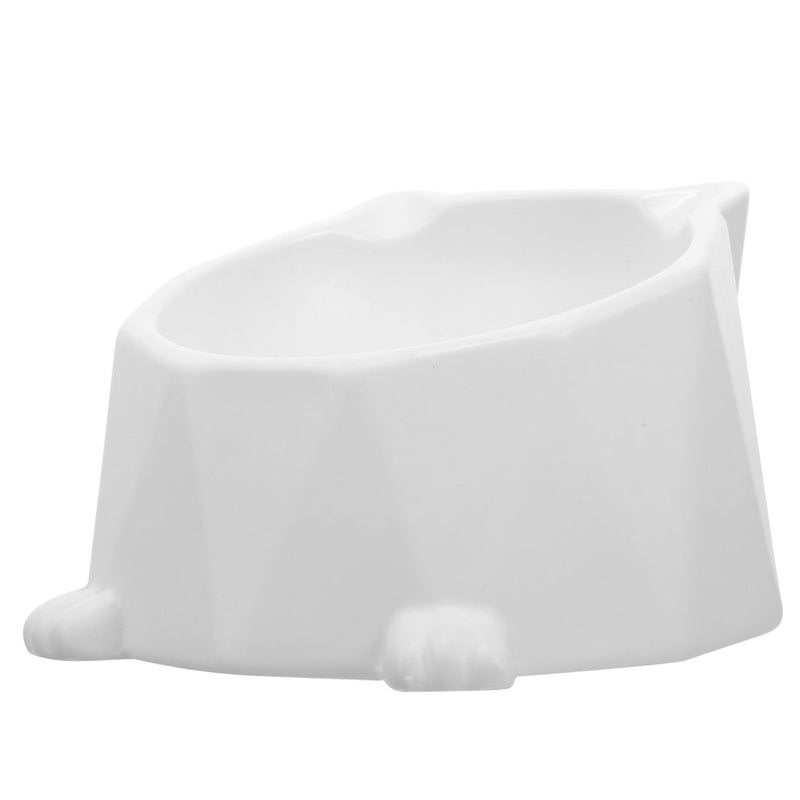 Elevated Ceramic Cat Bowl High Footed Feeder with Anti Spill Design for Indoor Cats White - Image 2