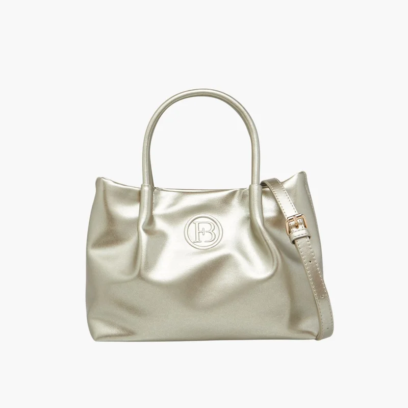 Flora Bella By Shoexpress Women's Logo Embossed Tote Bag with Detachable Strap and Snap Button Closure