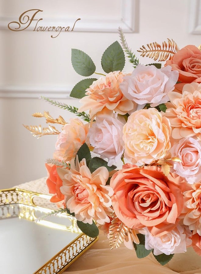 Floweroyal Artificial Flowers Fake Rose Flowers Dahlia with Stems for DIY Wedding Bridal Bouquets, Baby Shower, Floral Arrangement, Table Centerpieces, Home Decorations (Nude Color) - Image 2