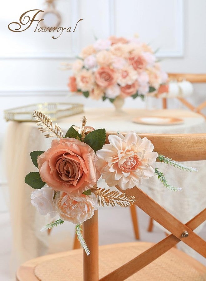 Floweroyal Artificial Flowers Fake Rose Flowers Dahlia with Stems for DIY Wedding Bridal Bouquets, Baby Shower, Floral Arrangement, Table Centerpieces, Home Decorations (Nude Color) - Image 5