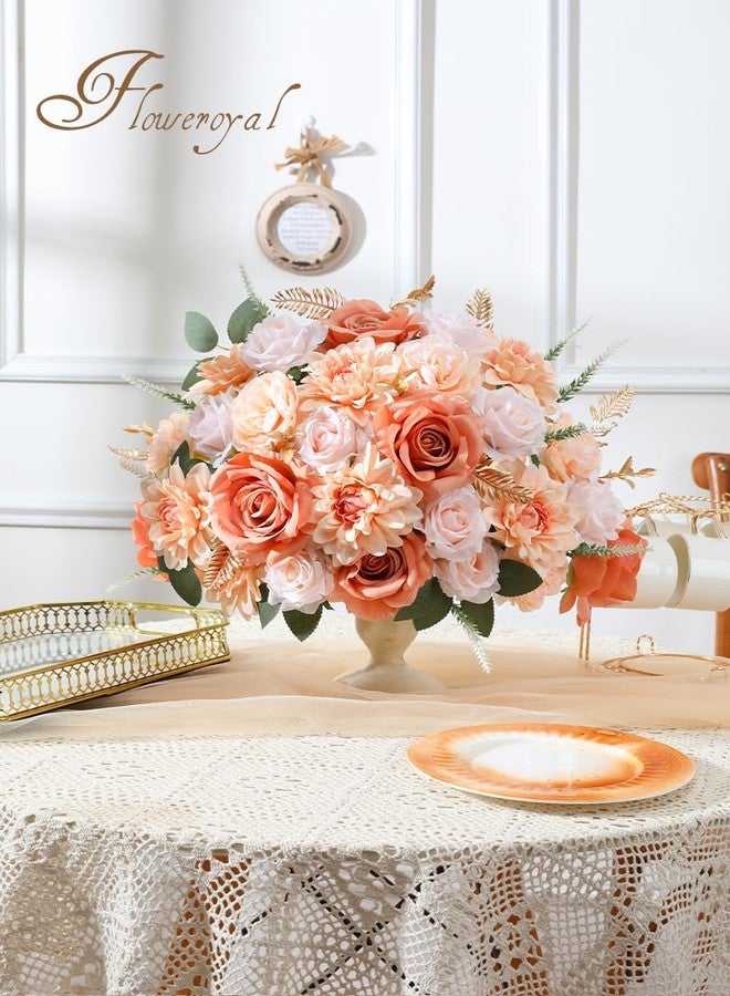 Floweroyal Artificial Flowers Fake Rose Flowers Dahlia with Stems for DIY Wedding Bridal Bouquets, Baby Shower, Floral Arrangement, Table Centerpieces, Home Decorations (Nude Color) - Image 3