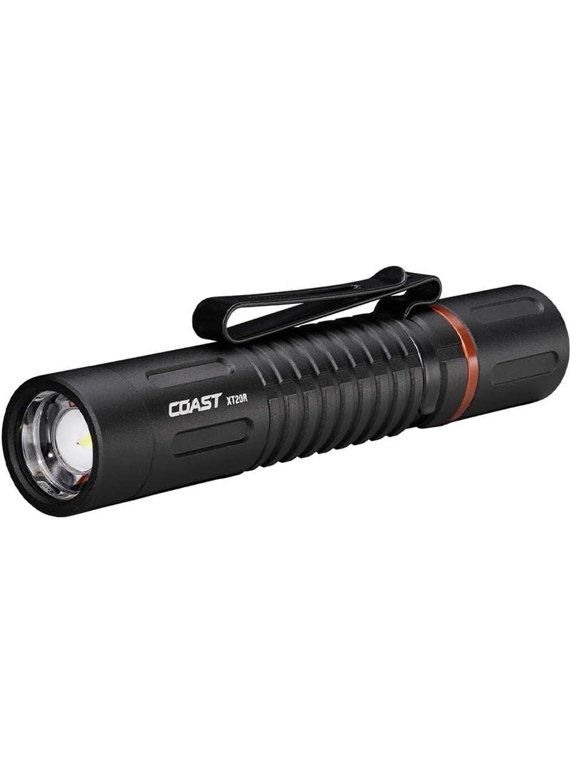 Coast Coast XT20R 520 Lumen Rechargeable LED Pocket Flashlight 4 Light Modes with 2Way Clip and Bite Caps Included  - Image 1