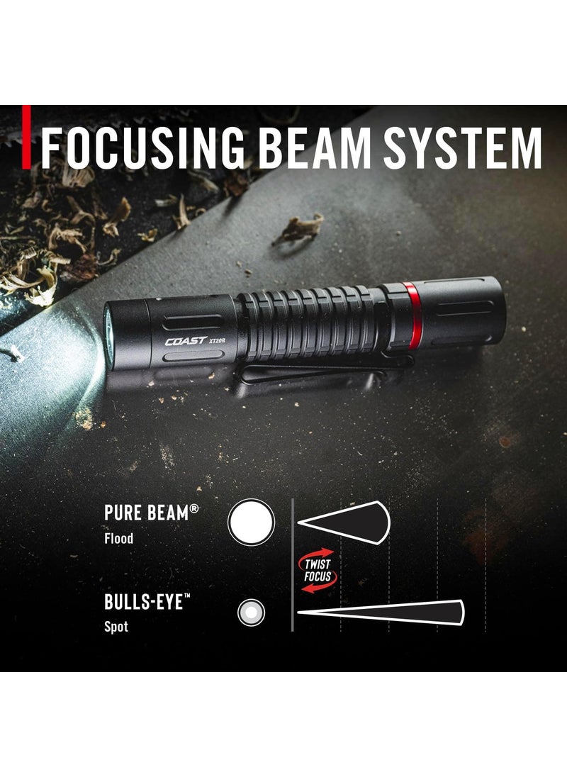 Coast Coast XT20R 520 Lumen Rechargeable LED Pocket Flashlight 4 Light Modes with 2Way Clip and Bite Caps Included  - Image 4