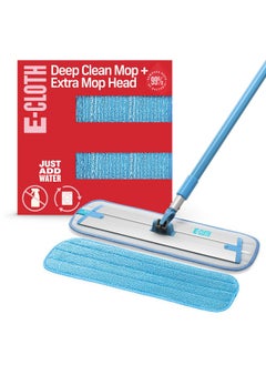 E-Cloth Deep Clean Mop & Extra Mop Head, Microfiber Damp Mop, 2 Item Set
