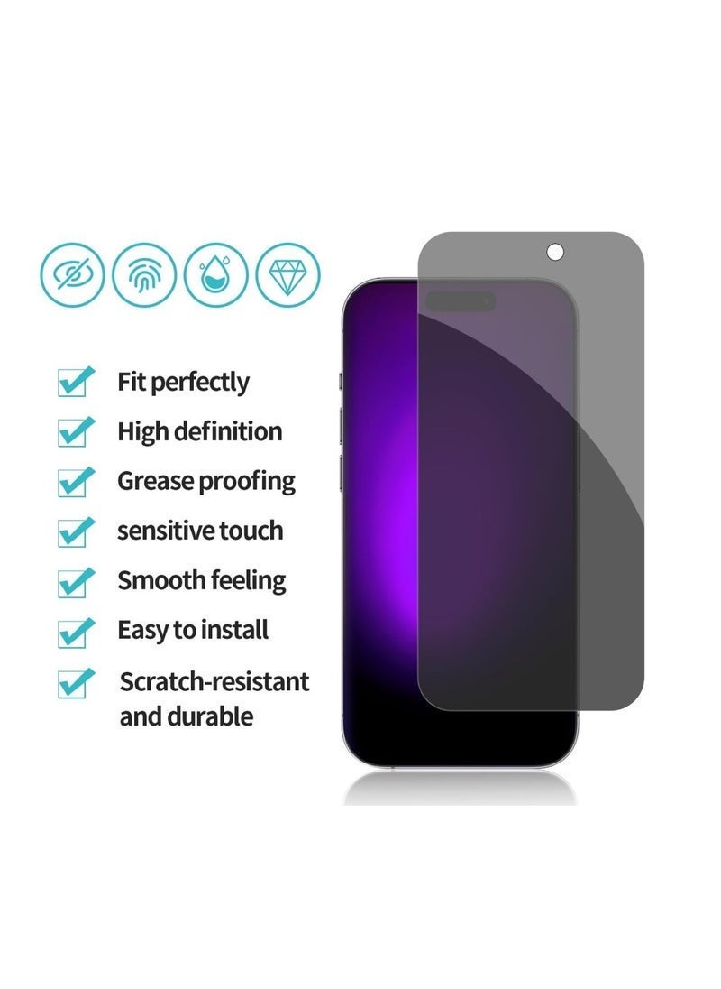 Raxoom iPhone Tempered Glass 3 Pack Privacy Screen Protector Set For iPhone 14 Pro Max 6.7 Inch Anti-Spy Tempered-Glass, Scratch Resistant iPhone Glass Full-Coverage Glass (Privacy, iPhone 14 Pro Max) - Image 2