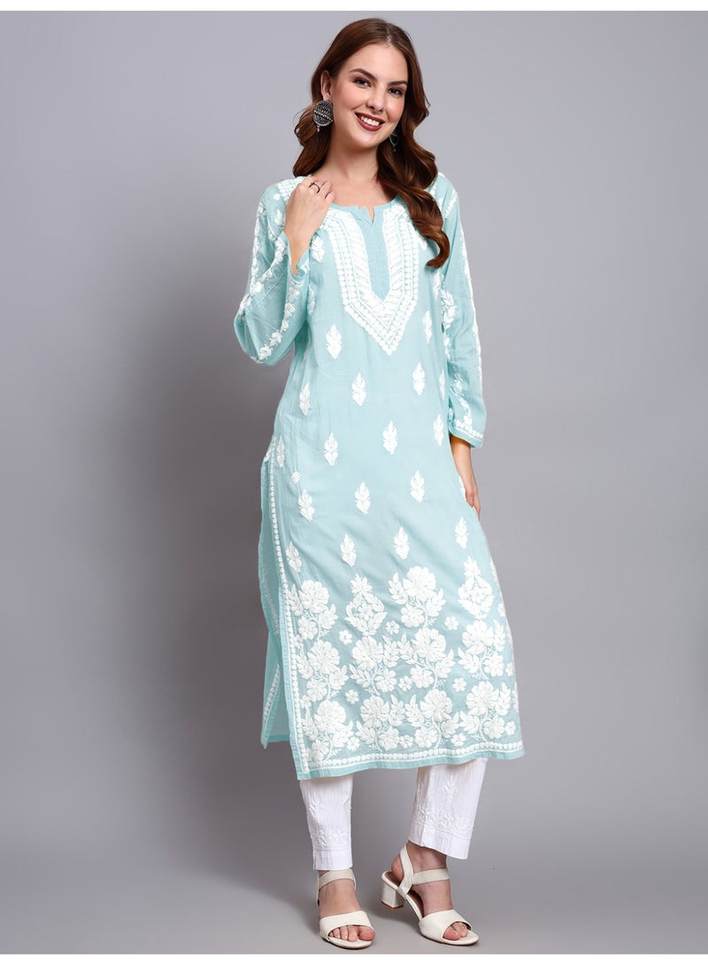 الايا كرتة قطن مطرزة يدوياً بشيكانكاري للسيدات - Image 4