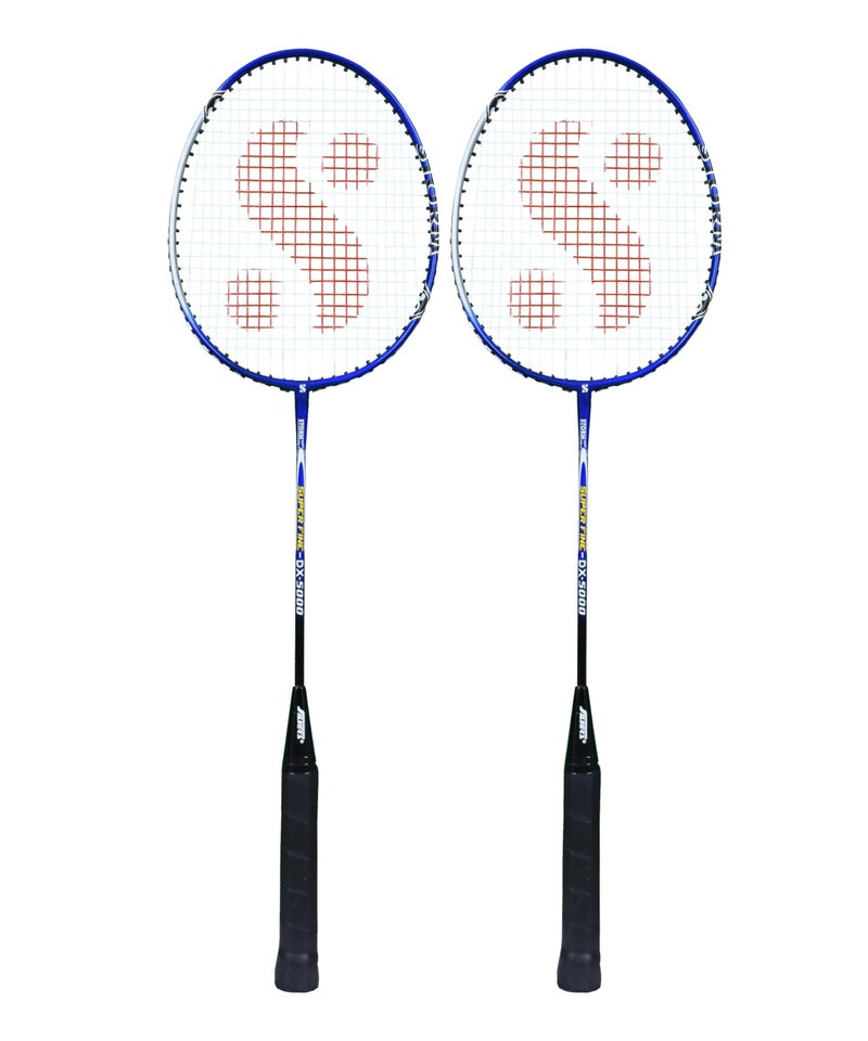 Silvers Silver's Jointless Aluminium Alloy Composite Storm Badminton Kit (2 Racquets with Full Cover, 1 Box Nylon Shuttlecock Pack of 3)(Blue/Silver) - Image 2