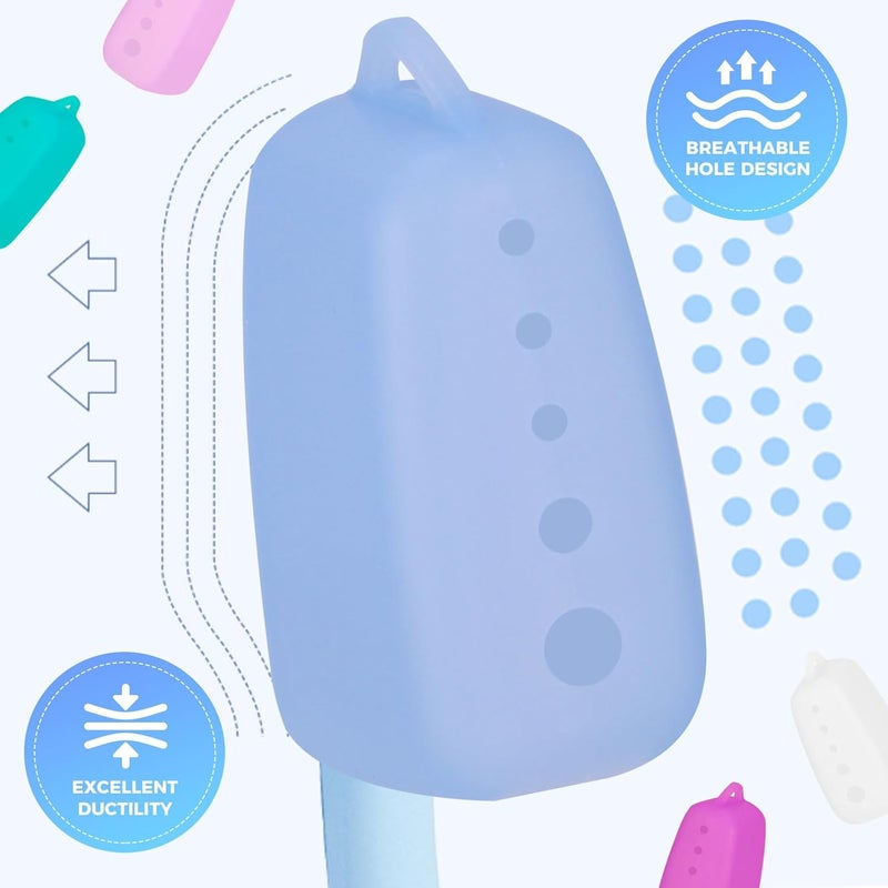 Silicone toothbrush protective cover 5-piece set, business trip toothbrush protective cover, portable anti-dirty and anti-toothbrush cover - Image 5
