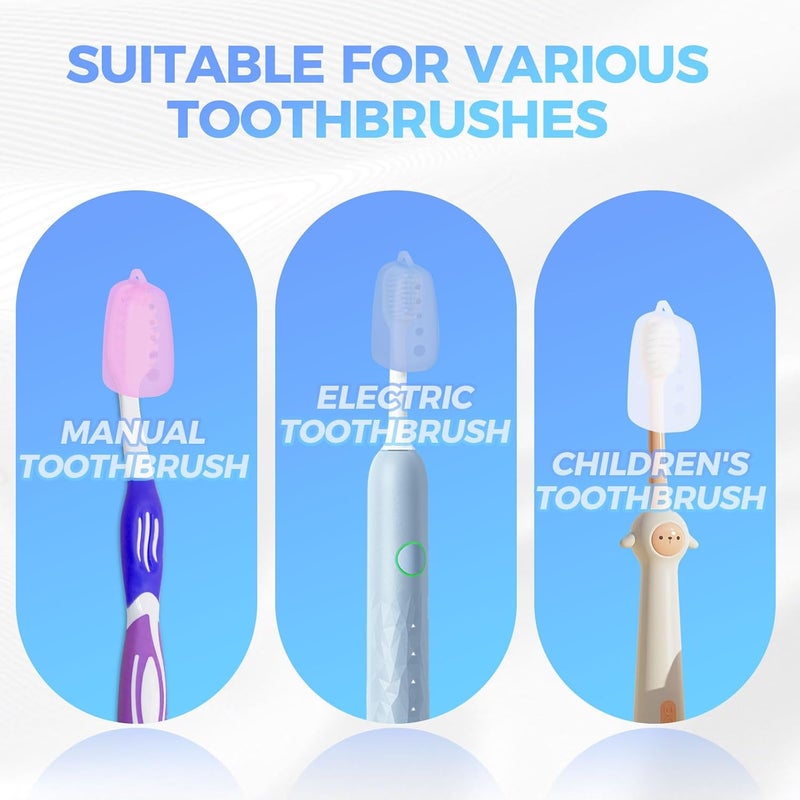 Silicone toothbrush protective cover 5-piece set, business trip toothbrush protective cover, portable anti-dirty and anti-toothbrush cover - Image 2