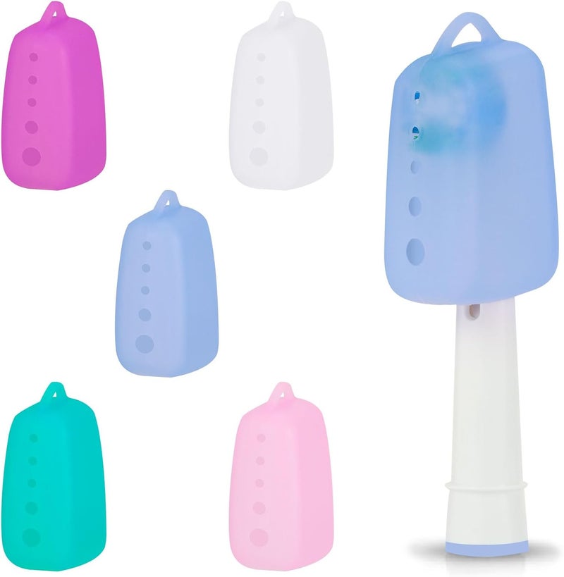 Silicone toothbrush protective cover 5-piece set, business trip toothbrush protective cover, portable anti-dirty and anti-toothbrush cover - Image 1