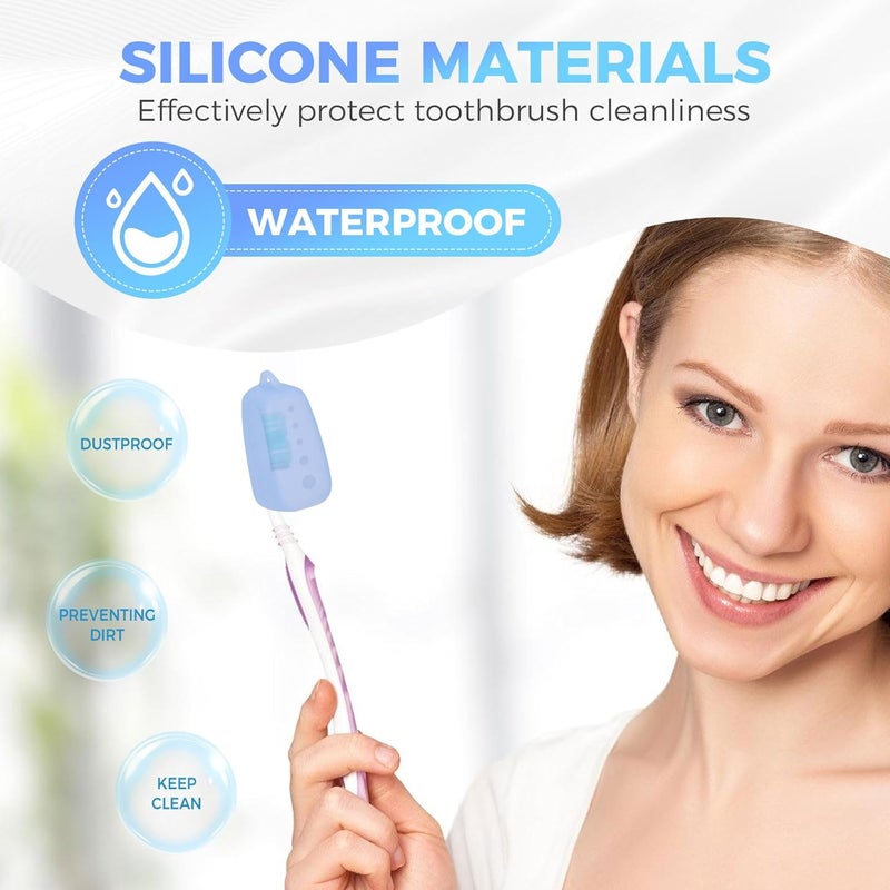 Silicone toothbrush protective cover 5-piece set, business trip toothbrush protective cover, portable anti-dirty and anti-toothbrush cover - Image 4