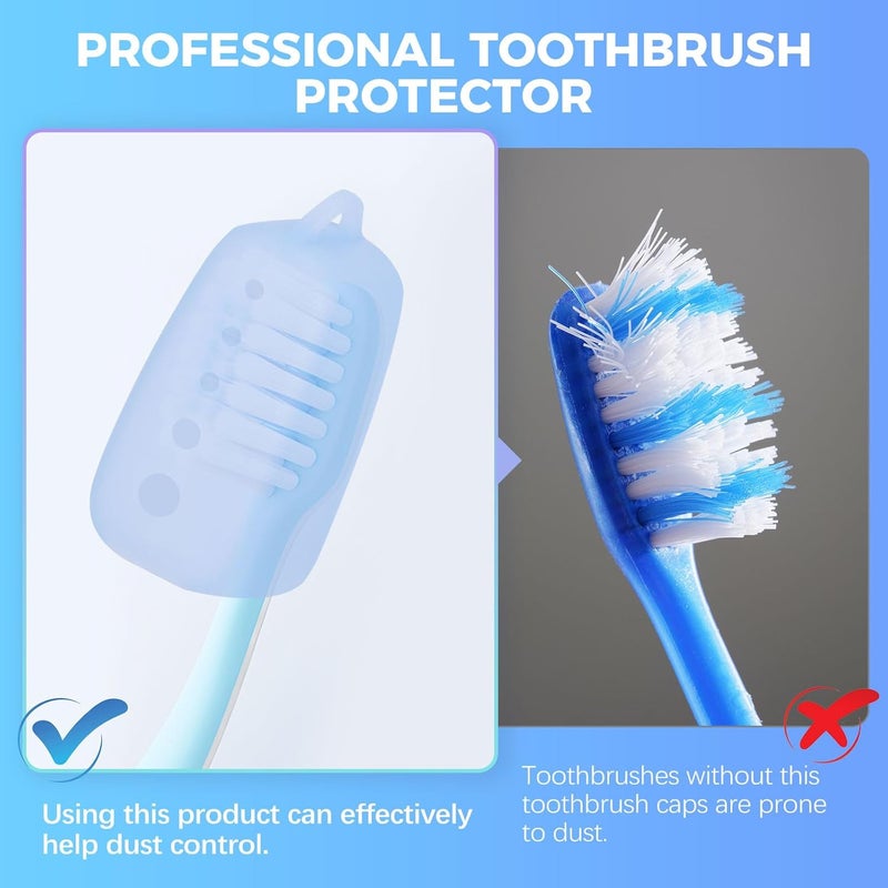 Silicone toothbrush protective cover 5-piece set, business trip toothbrush protective cover, portable anti-dirty and anti-toothbrush cover - Image 3