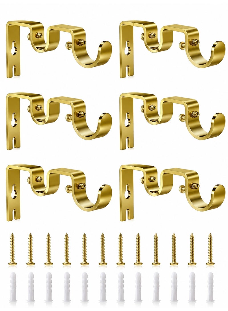 3Pairs الذهب ستارة قضيب قوس, الثقيلة واجب مزدوجة ستارة قضيب معلقة قوسين الجدار جبل, ستارة قضيب قوس, القابلة للتعديل ستارة قضيب حاملين للنافذة, المنزل ستارة قضيب - Image 1