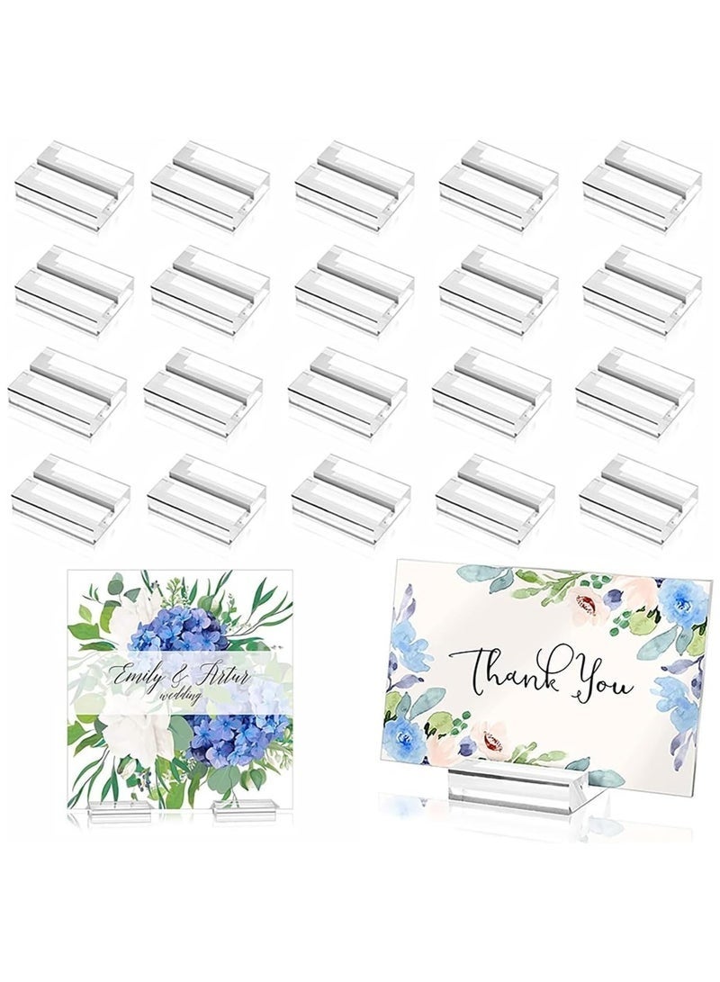YelaJoy 20 Pack Acrylic Stands Clear Place Card Holders, Clear Card Display Holder, with Card Slot, Acrylic Card Display Stand, for Table, Meeting, Wedding, Party, Events, Decoration - Image 1