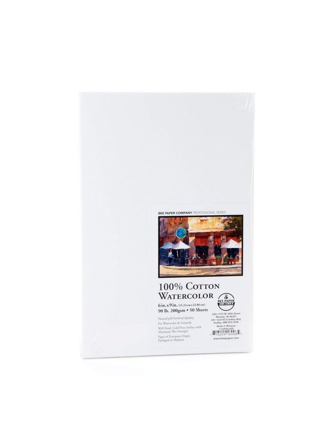 Bee Paper Company Bee Paper 6" X 9" Watercolor Paper Pack, 50 Sheets  - Image 1