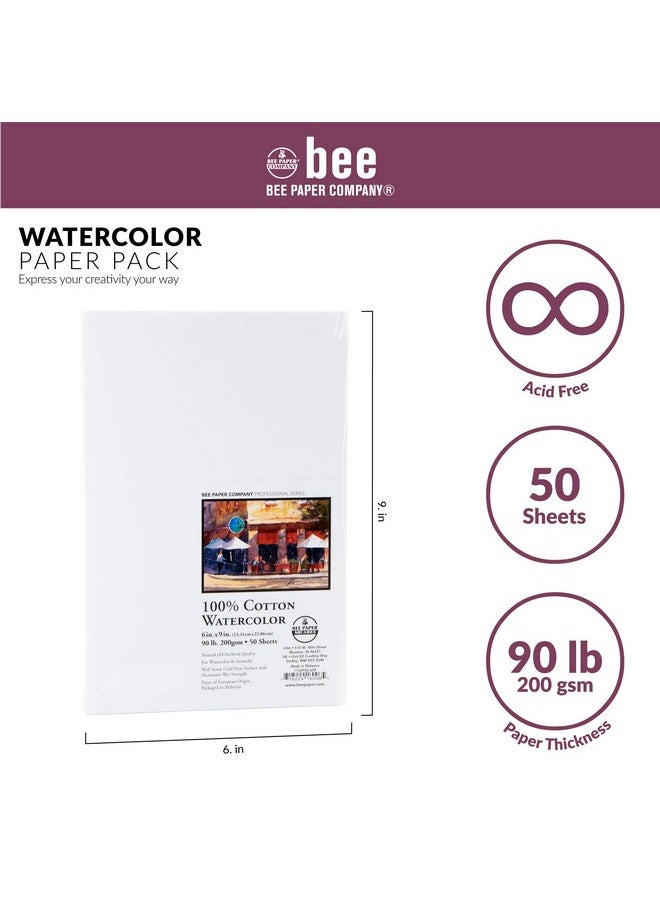 Bee Paper Company Bee Paper 6" X 9" Watercolor Paper Pack, 50 Sheets  - Image 3