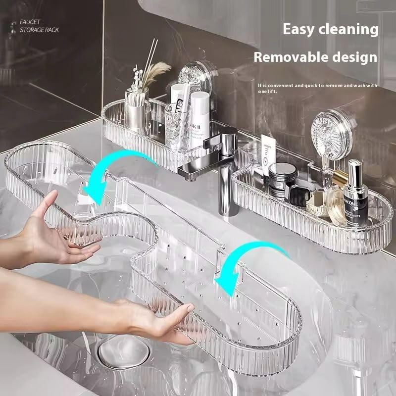 KIMEE Bathroom Storage Rack - Wall Mounted Plastic Shelf Organizer for Toiletries, Kitchen & Bathroom Accessories | Waterproof PVC Rack. - Image 5