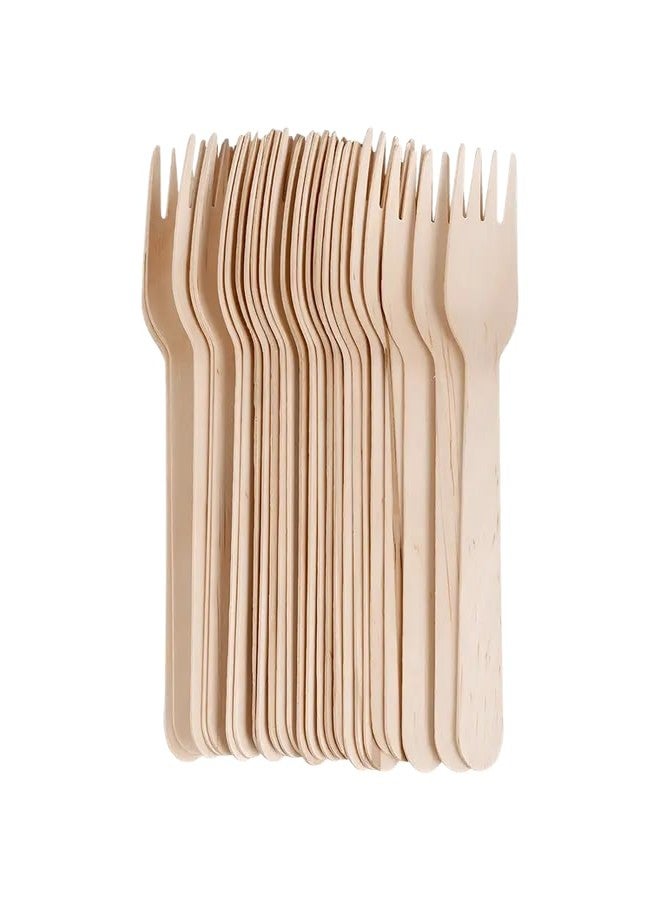 CorePAC Premium A-Grade Wooden Disposable Forks | Eco-Friendly, Biodegradable & Sturdy Cutlery | Smooth Finish | Ideal for Parties, Catering & Takeaway (Pack of 50) - Image 1