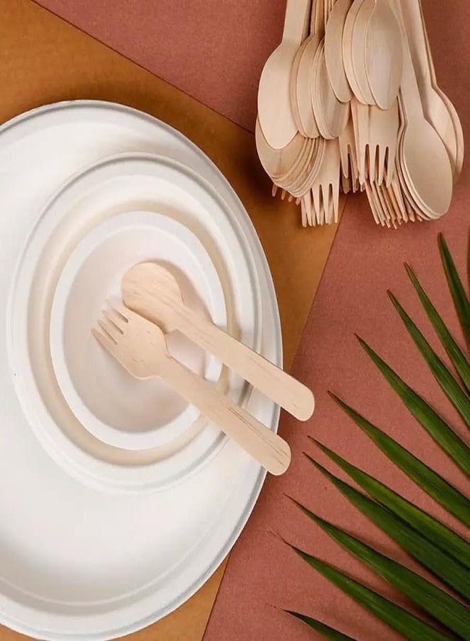 CorePAC Premium A-Grade Wooden Disposable Forks | Eco-Friendly, Biodegradable & Sturdy Cutlery | Smooth Finish | Ideal for Parties, Catering & Takeaway (Pack of 50) - Image 2