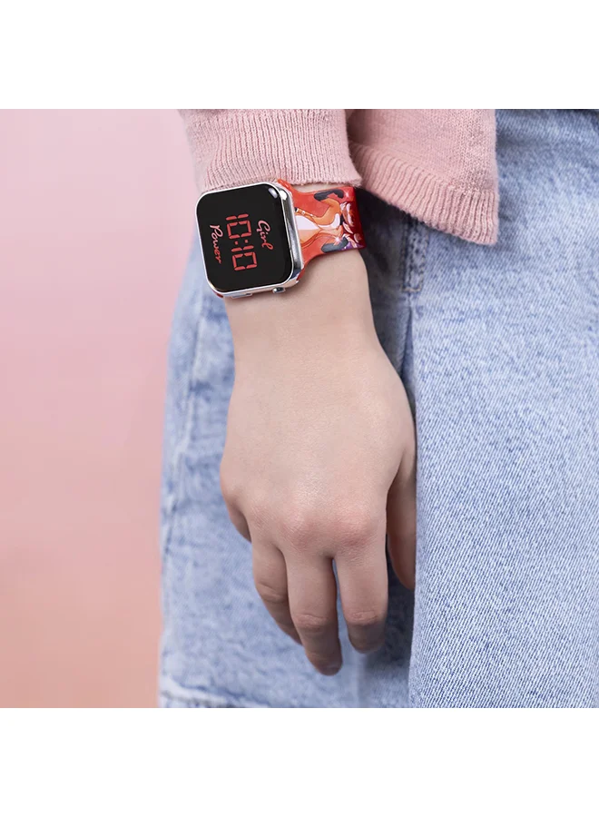 Disney  Girls Digital Square Shape Silicone Wrist Watch - MRC4024 - 35 Millimeter for Women | Best Price UAE