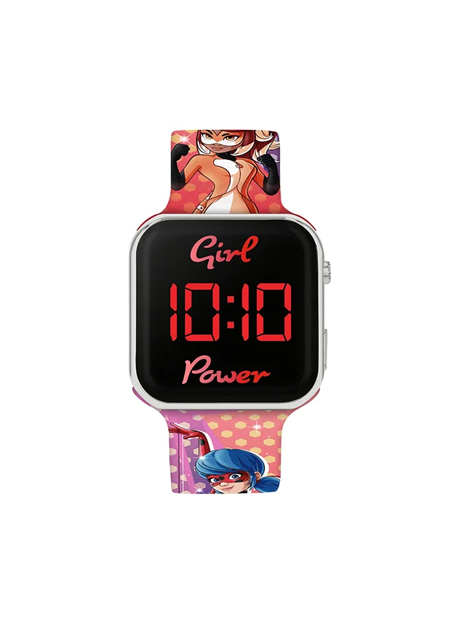 Disney Girls Digital Square Shape Silicone Wrist Watch - MRC4024 - 35 Millimeter