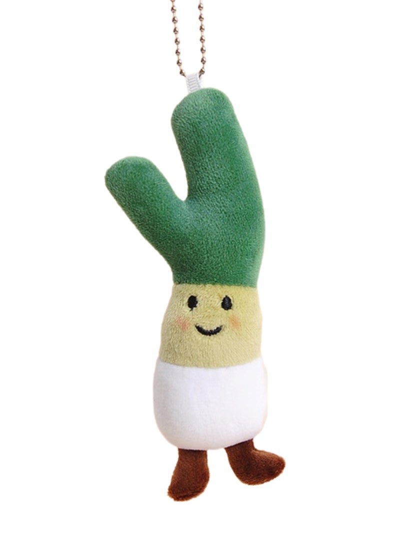 12cm Green Onion Plush Pendant Keychain Cute Vegetable Plush Doll School Bag Accessories Toy Keychain Boy Girl Gift  - Image 1