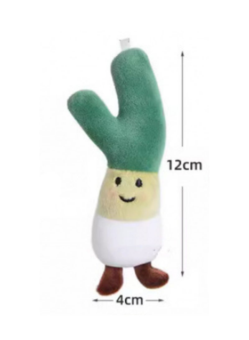 12cm Green Onion Plush Pendant Keychain Cute Vegetable Plush Doll School Bag Accessories Toy Keychain Boy Girl Gift  - Image 2