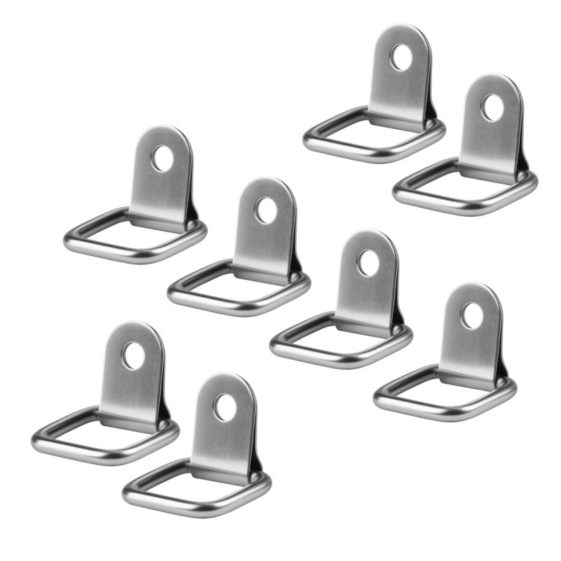 Heavy Duty D-Rings: 8-Pack 304 Stainless Steel 4.6 X 2.5 Cm - 200 Kg Capacity Rust-Resistant Square D-Rings for Trailer Truck Boat Garage Outdoor Cargo Securing - Image 1