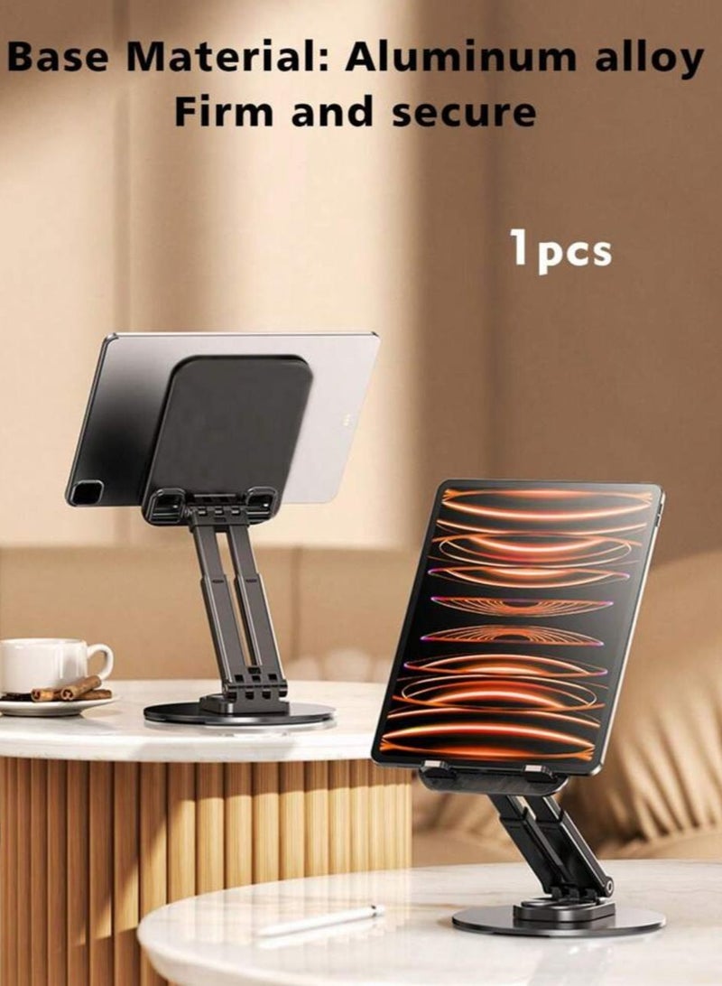 Portable Foldable iPad Stand, 360-Degree Rotating Base, Adjustable Height, supports multiple angles. - Image 5